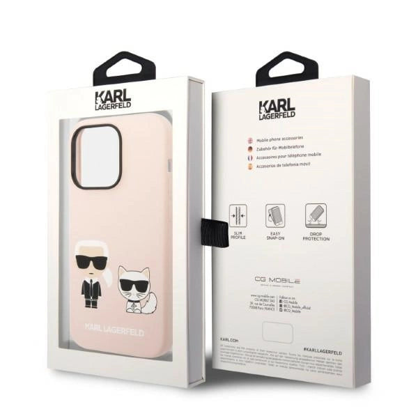 Karl Lagerfeld KLHMP14LSSKCI iPhone 14 Pro 6.1 "hardcase lyserød / lyserød silikone Karl & Choupette Magsafe