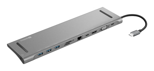 USB-C 10-in-1 Docking Station, Alu