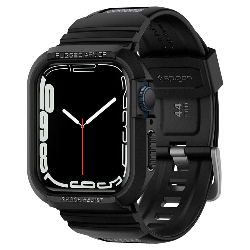 Spigen Rugged Armor ”Pro” Apple Watch 6 / 7 / 8 / 9 / Se 1 / 2 / 3 (44 / 45 Mm) Sort