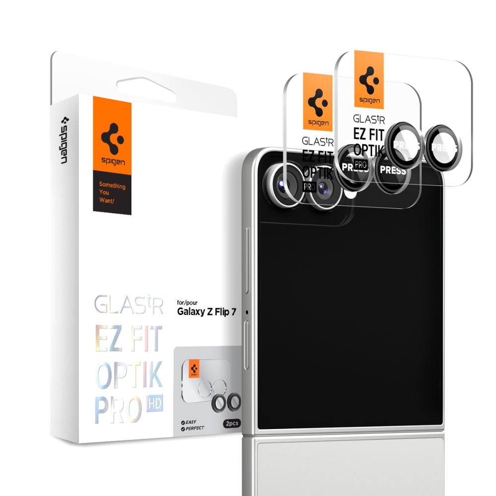 Kamera Beskyttelse Spigen Optik Pro Hd Glas.Tr ”Ez Fit” Camera Protector 2 Pack Galaxy Z Flip 7/8 Sort