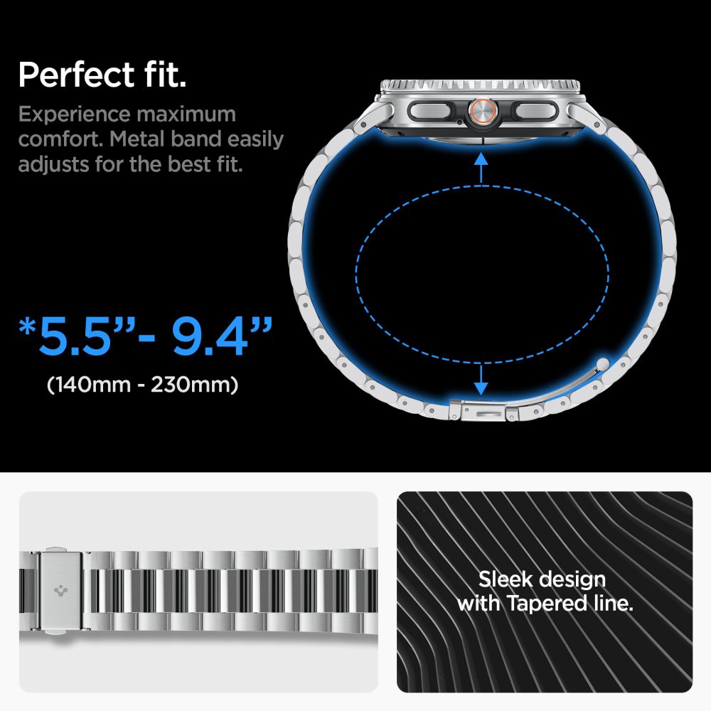 Spigen Modern Fit Band Samsung Galaxy Watch 8 / 9 / Classic (40 / 44 / 46 Mm) Sølv