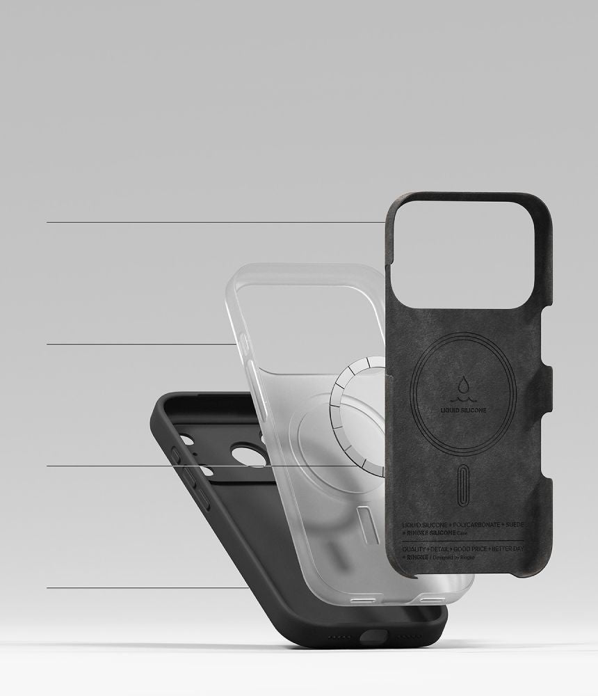 Ringke Silikone Magnetisk Magsafe Iphone 18 Pro Sort
