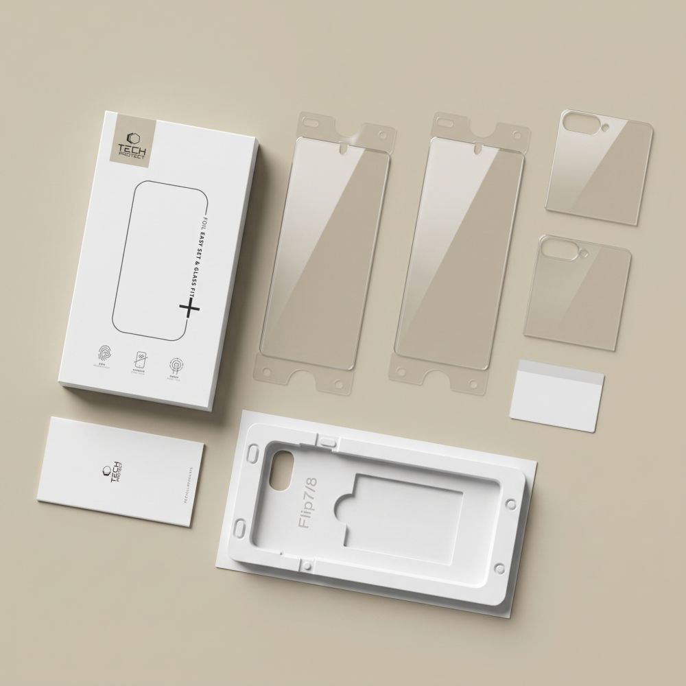 Beskyttelsessæt Tech Protect Easy Set Foil & Glass Fit+ 4 In1 Galaxy Z Flip 7/8 Clear