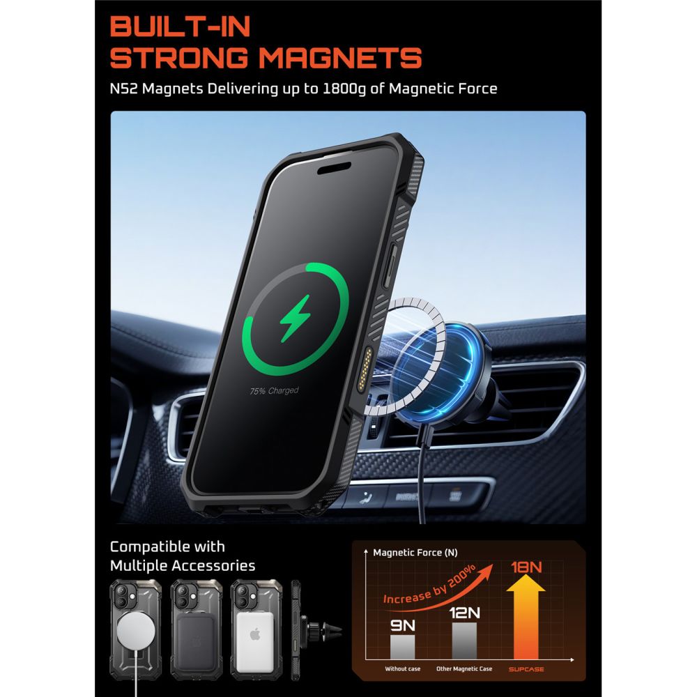 Supcase Ub Grip Mag Magsafe Iphone 17 Sort