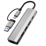 Tech Protect Hb03 Hub Adapter 5 I 1 Type C + Usb 2.0 + Usb 3.0 + Rj45 Spacegrå