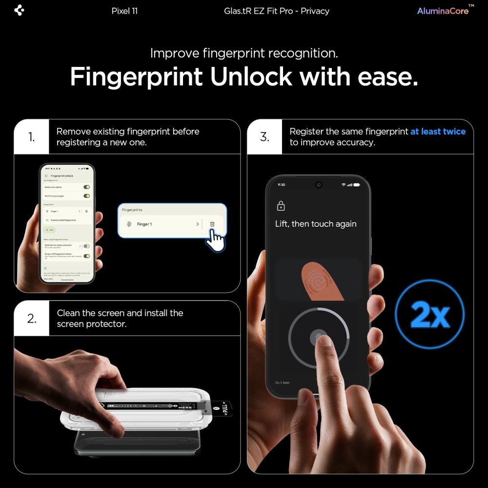 Privacyglas Spigen Glas.Tr Ez Fit Pro Ac 2 Pack Google Pixel 10/11 Fortrolighed