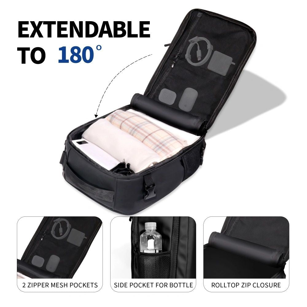 Tech Protect Defender S50 Ryanair & Wizzair Rejse Laptop Rygsæk 20 L 40x20x25 Sort