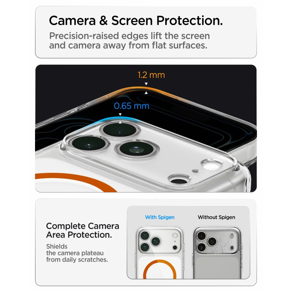 Spigen Ultra Hybrid Magsafe Iphone 17 Pro / 18 Pro Klar/Orange