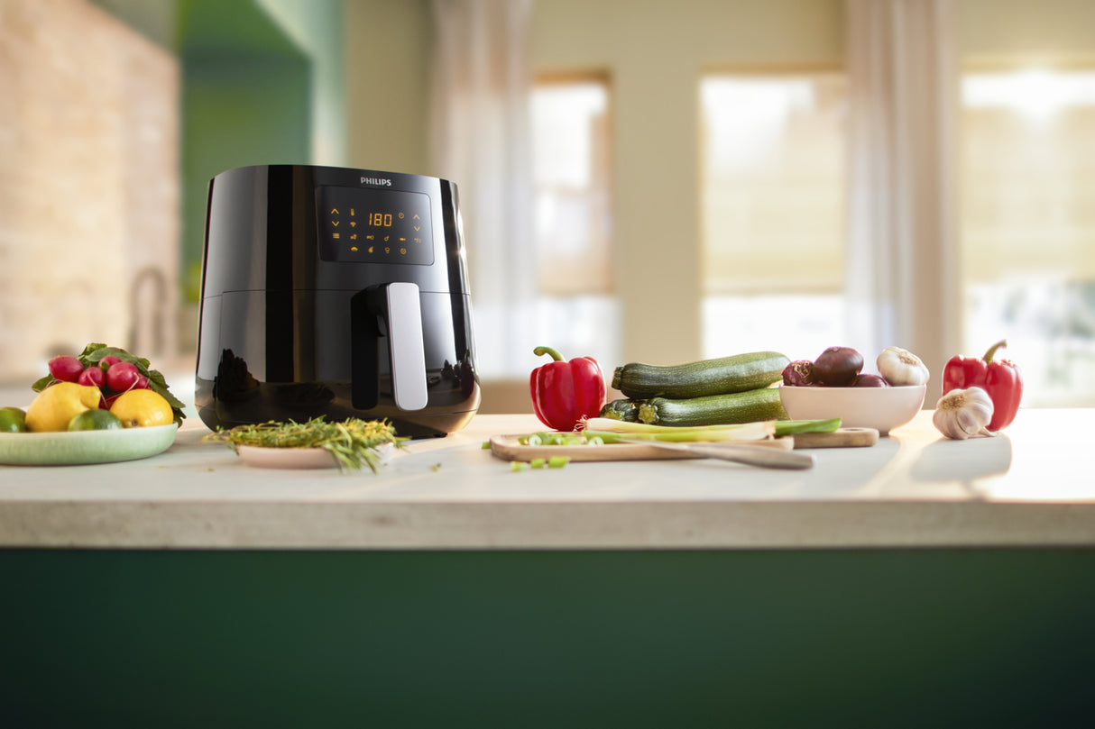 Philips 3000 series HD9270/70 frituregryde Enkelt 6,2 L Enkeltstående 2000 W Varmluftsteger Sort, Sølv
