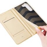 Dux Ducis Skin Pro Case til Samsung Galaxy S23+ Flip Card Wallet Stand Gold