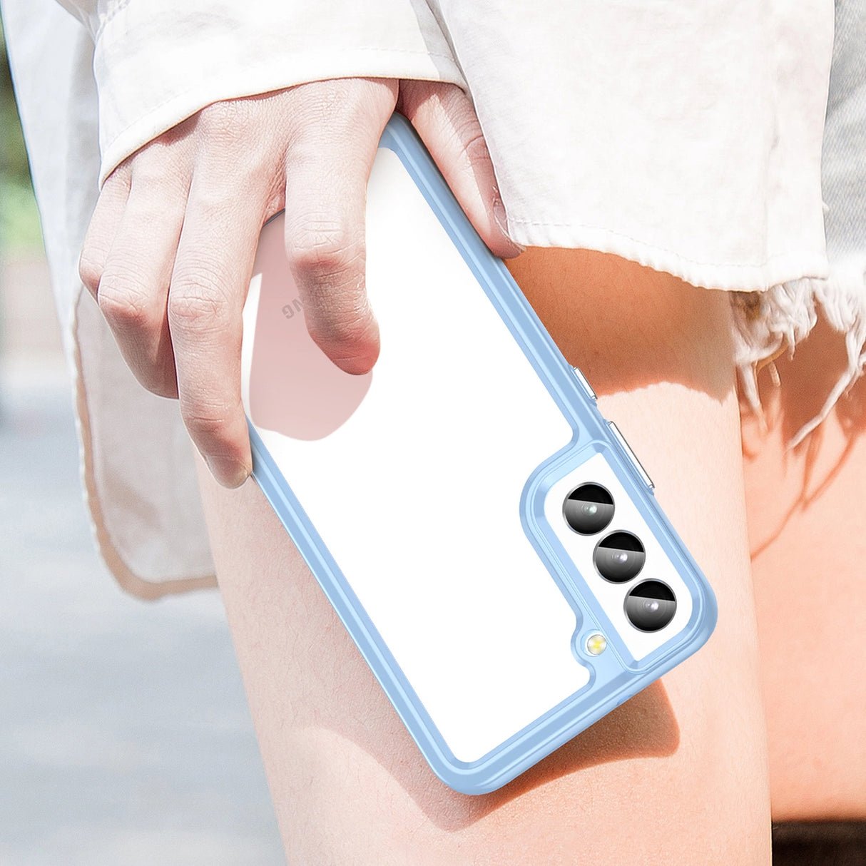 Outer Space Case til Samsung Galaxy S23+ cover med en fleksibel ramme blå