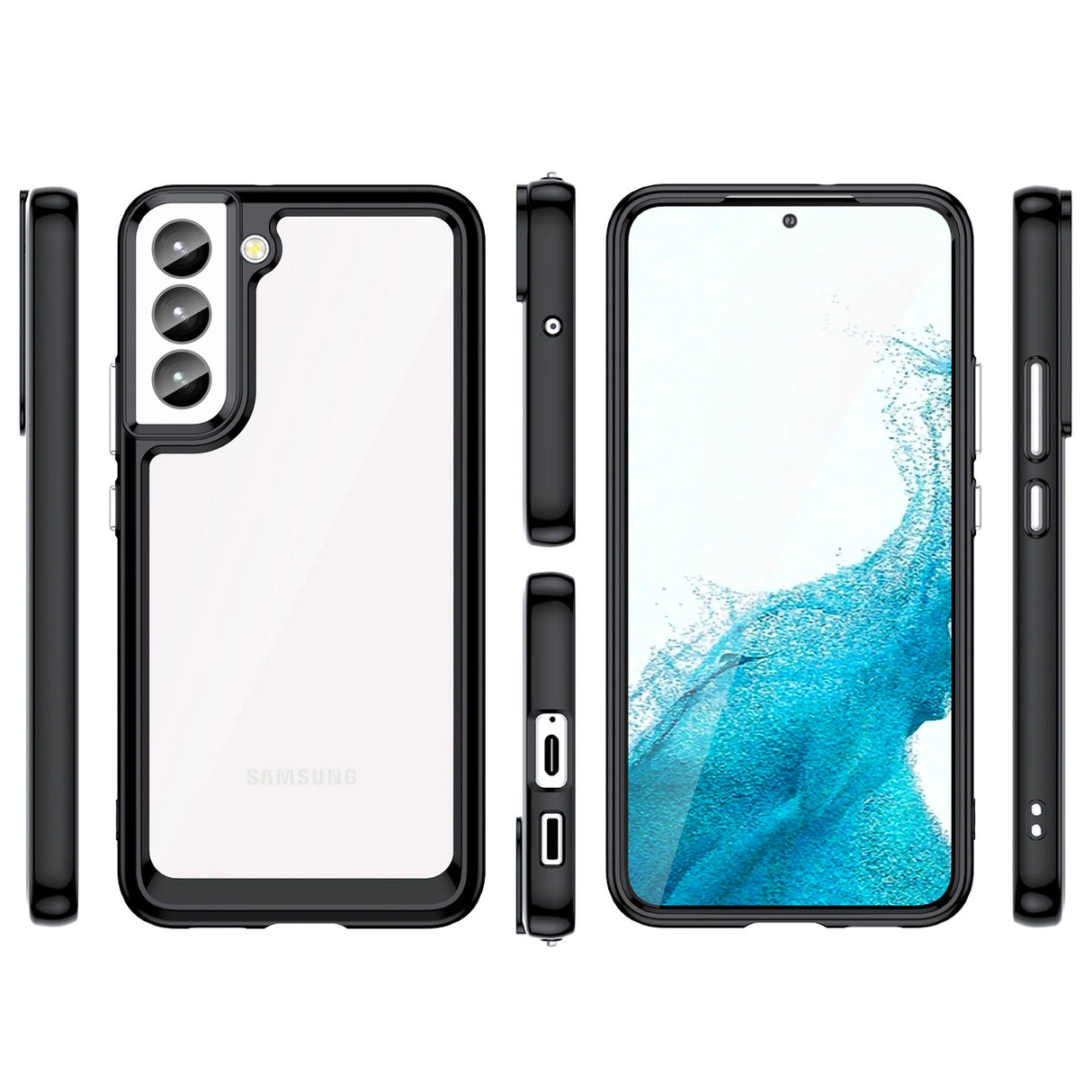 Outer Space Case til Samsung Galaxy S23+ cover med en fleksibel ramme sort