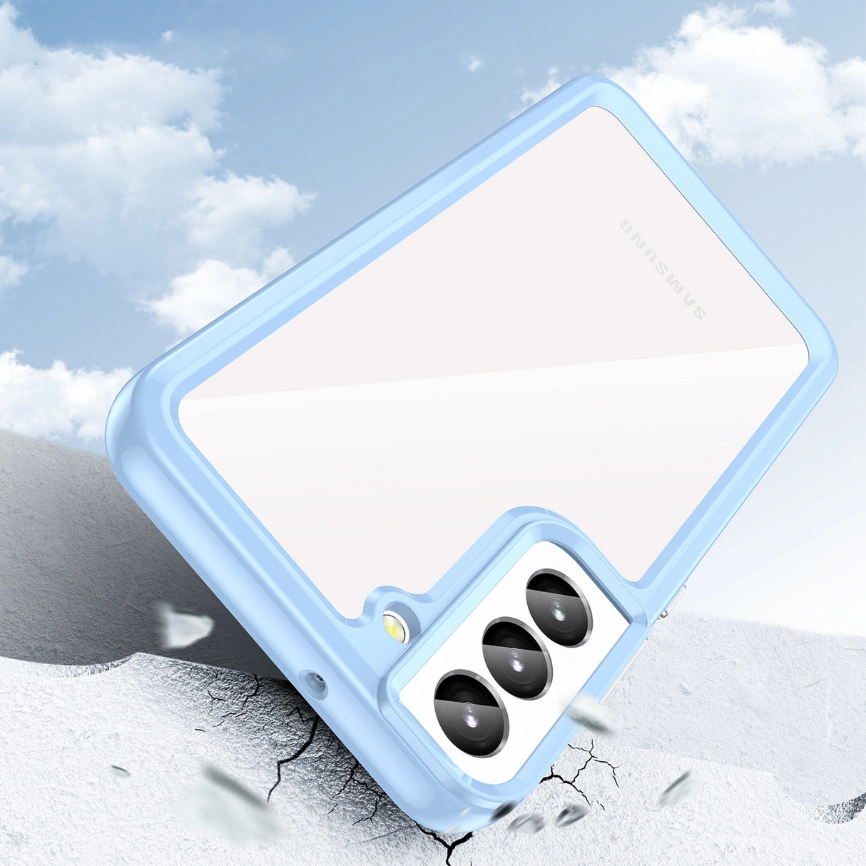 Outer Space Case til Samsung Galaxy S23 cover med en fleksibel ramme blå