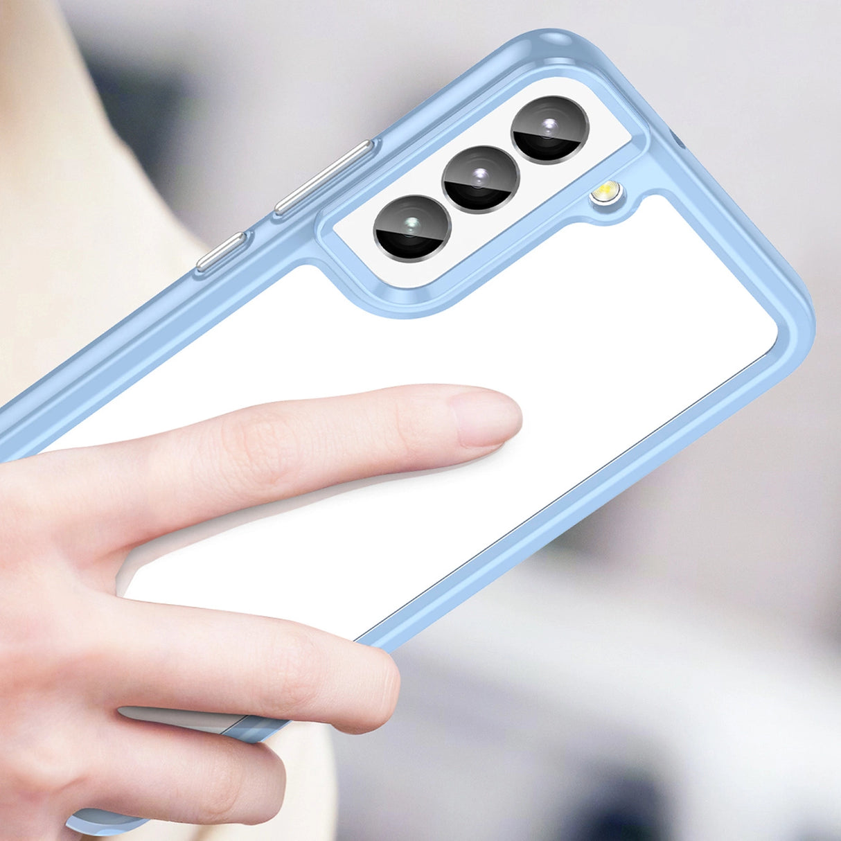 Outer Space Case til Samsung Galaxy S23 cover med en fleksibel ramme blå