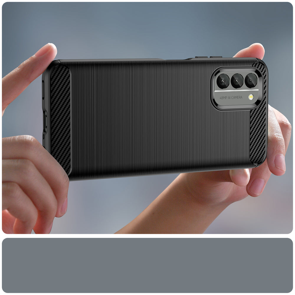 Carbon Case cover til Nokia G400 fleksibelt silikone carbon cover sort