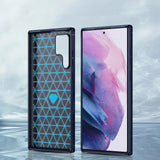 Carbon Case til Samsung Galaxy S23 Ultra fleksible silikone carbon cover blå