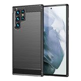 Carbon Case til Samsung Galaxy S23 Ultra fleksible silikone carbon cover sort