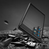 Carbon Case til Samsung Galaxy S23 Ultra fleksible silikone carbon cover sort