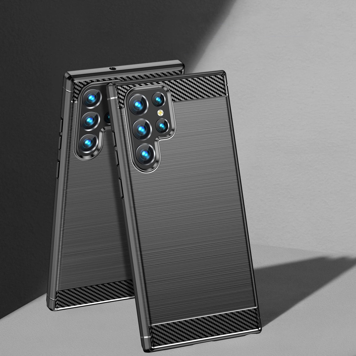 Carbon Case til Samsung Galaxy S23 Ultra fleksible silikone carbon cover sort