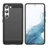 Carbon Case til Samsung Galaxy S23+ fleksibelt silikone carbon cover sort