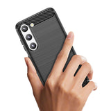 Carbon Case til Samsung Galaxy S23+ fleksibelt silikone carbon cover sort