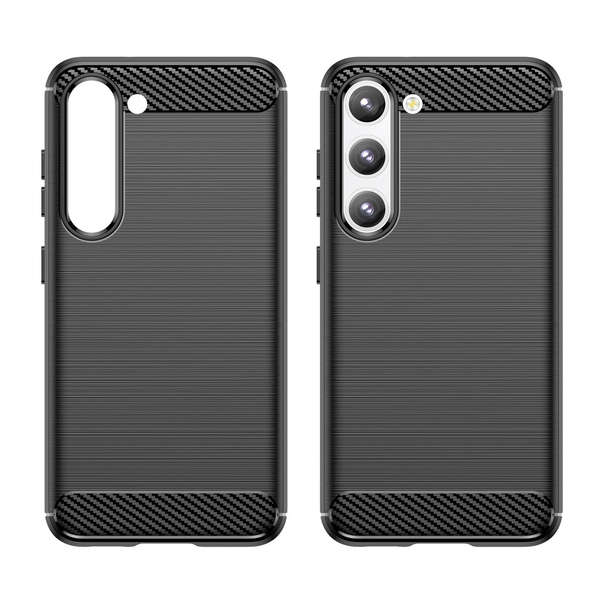 Carbon Case til Samsung Galaxy S23+ fleksibelt silikone carbon cover sort