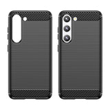 Carbon Case til Samsung Galaxy S23+ fleksibelt silikone carbon cover sort