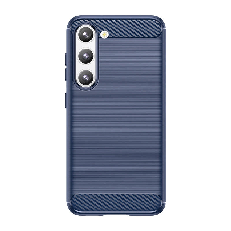 Carbon Case til Samsung Galaxy S23 fleksibelt silikone carbon cover blå