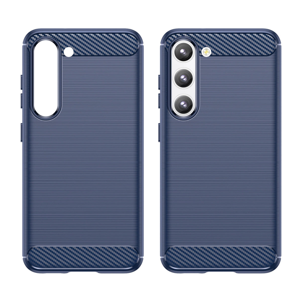 Carbon Case til Samsung Galaxy S23 fleksibelt silikone carbon cover blå