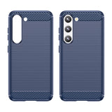 Carbon Case til Samsung Galaxy S23 fleksibelt silikone carbon cover blå