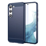 Carbon Case til Samsung Galaxy S23 fleksibelt silikone carbon cover blå