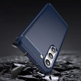 Carbon Case til Samsung Galaxy S23 fleksibelt silikone carbon cover blå