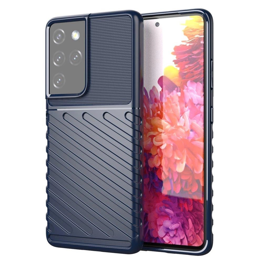 Thunder Case til Samsung Galaxy S23 Ultra silikone rustning case blå