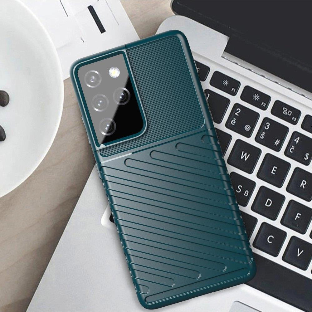 Thunder Case til Samsung Galaxy S23 Ultra silikone rustning case blå