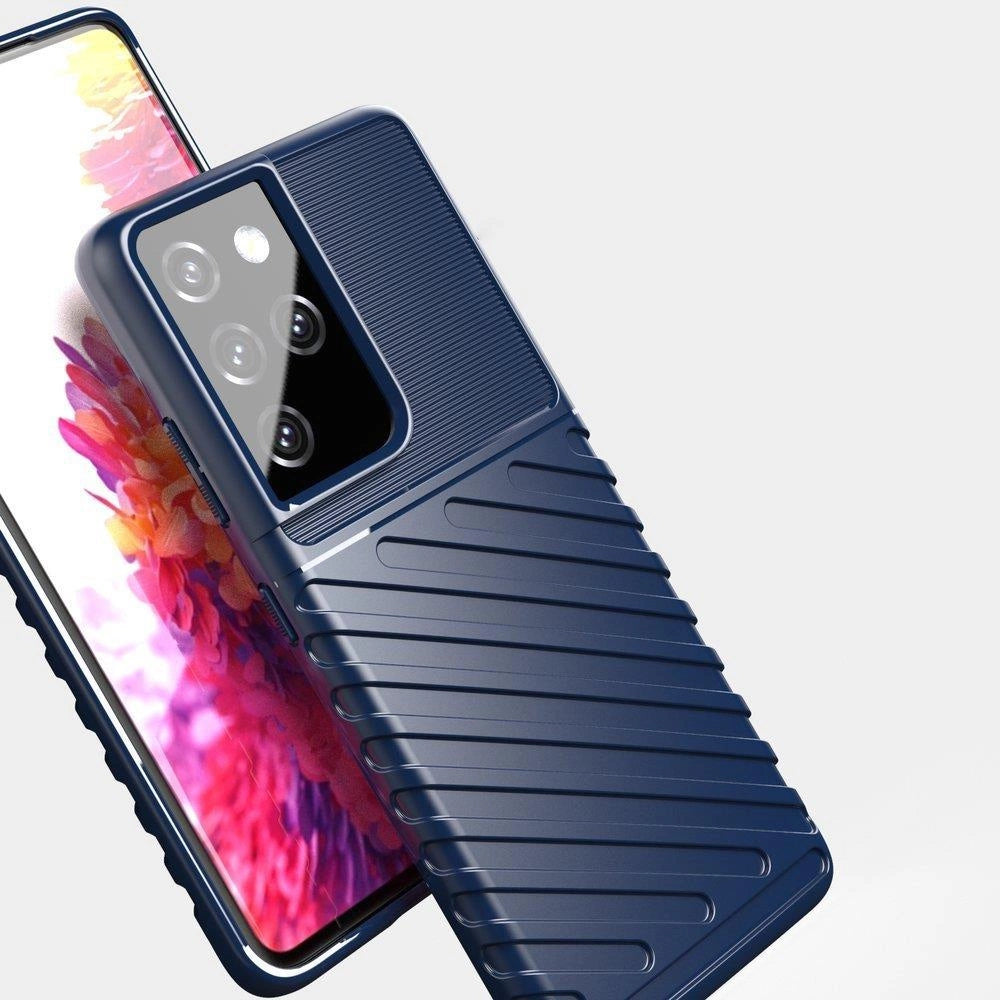Thunder Case til Samsung Galaxy S23 Ultra silikone rustning case blå