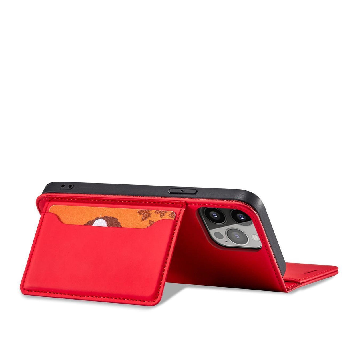 Magnet Card Case til Samsung Galaxy S23 Ultra flip cover tegnebog stativ rød