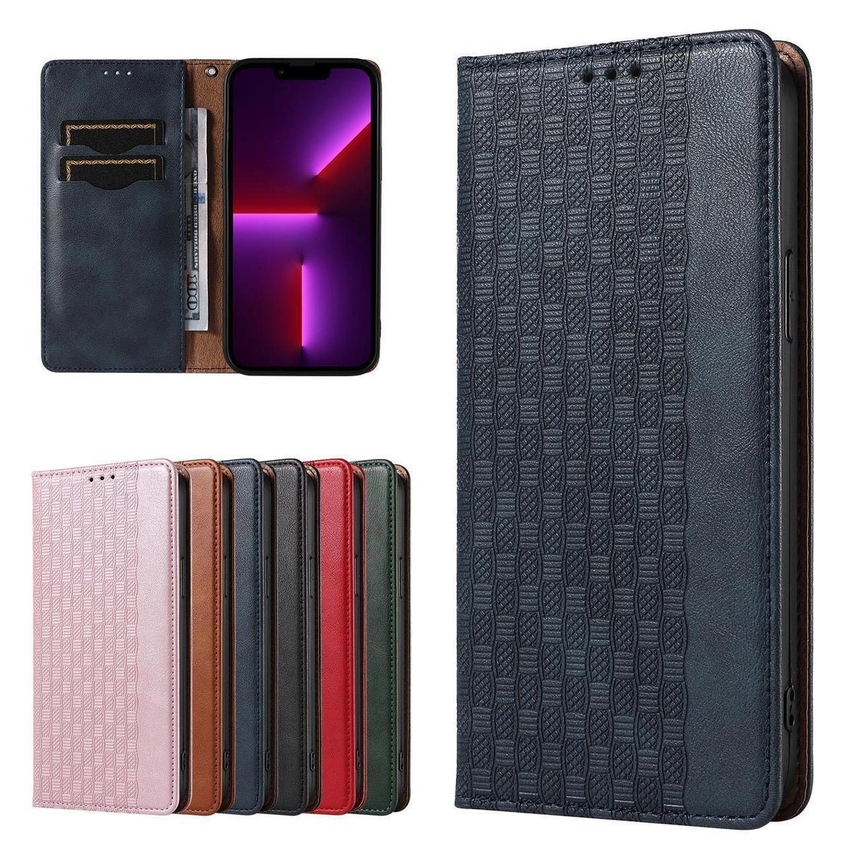 Magnet Strap Case Case for Samsung Galaxy S23 Ultra Flip Wallet Mini Lanyard Stand Blå