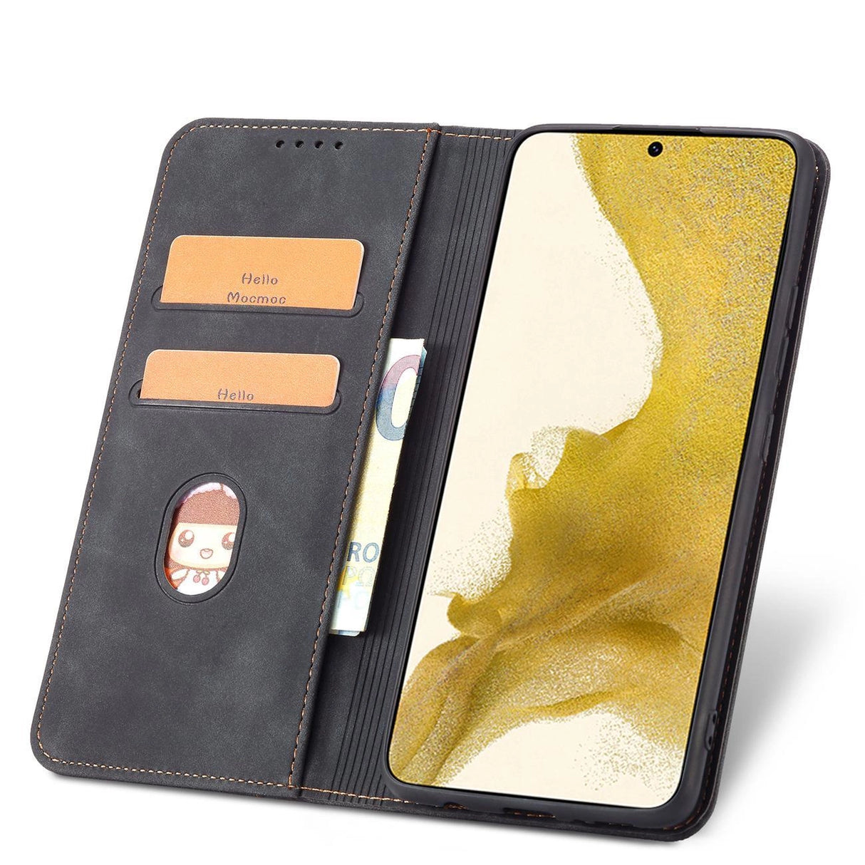 Magnet Fancy Case til Samsung Galaxy S23+ flip cover tegnebog stativ sort