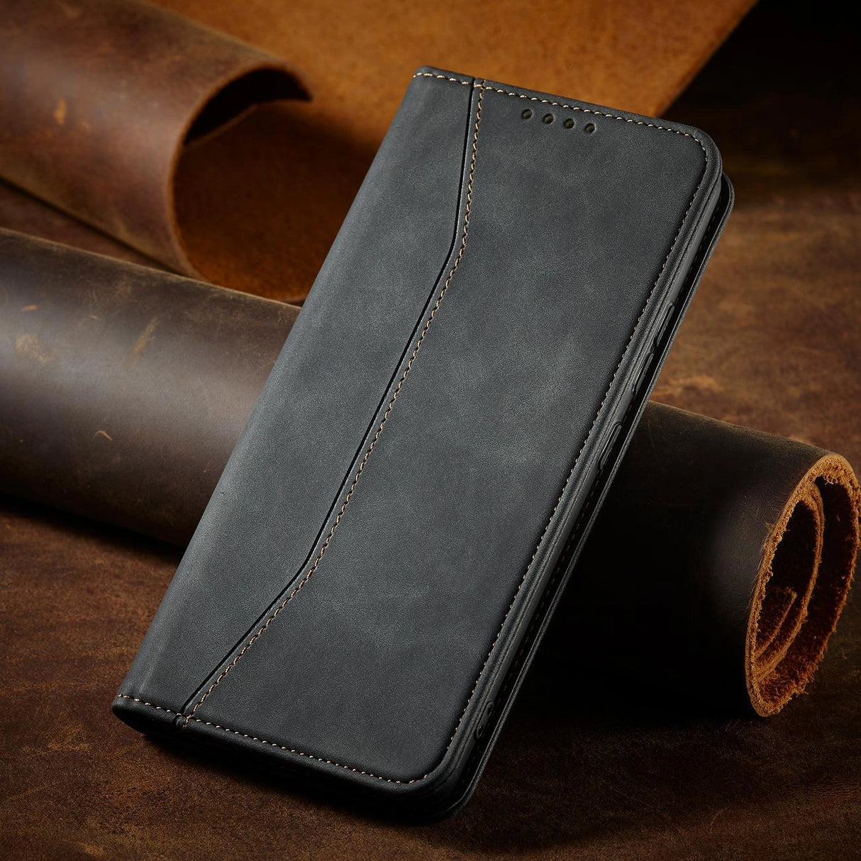 Magnet Fancy Case til Samsung Galaxy S23+ flip cover tegnebog stativ sort
