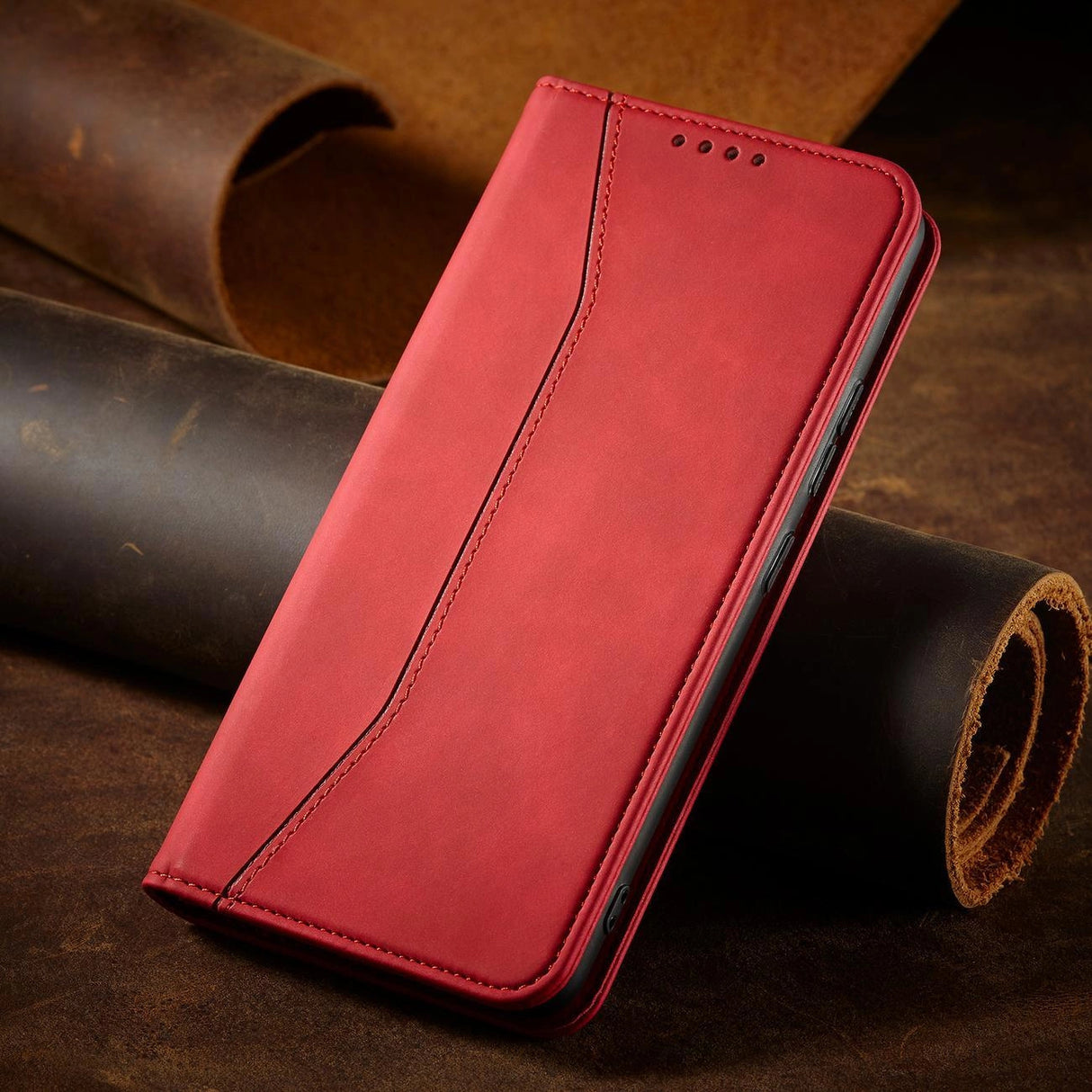 Magnet Fancy Case til Samsung Galaxy S23+ flip cover tegnebog stativ rød