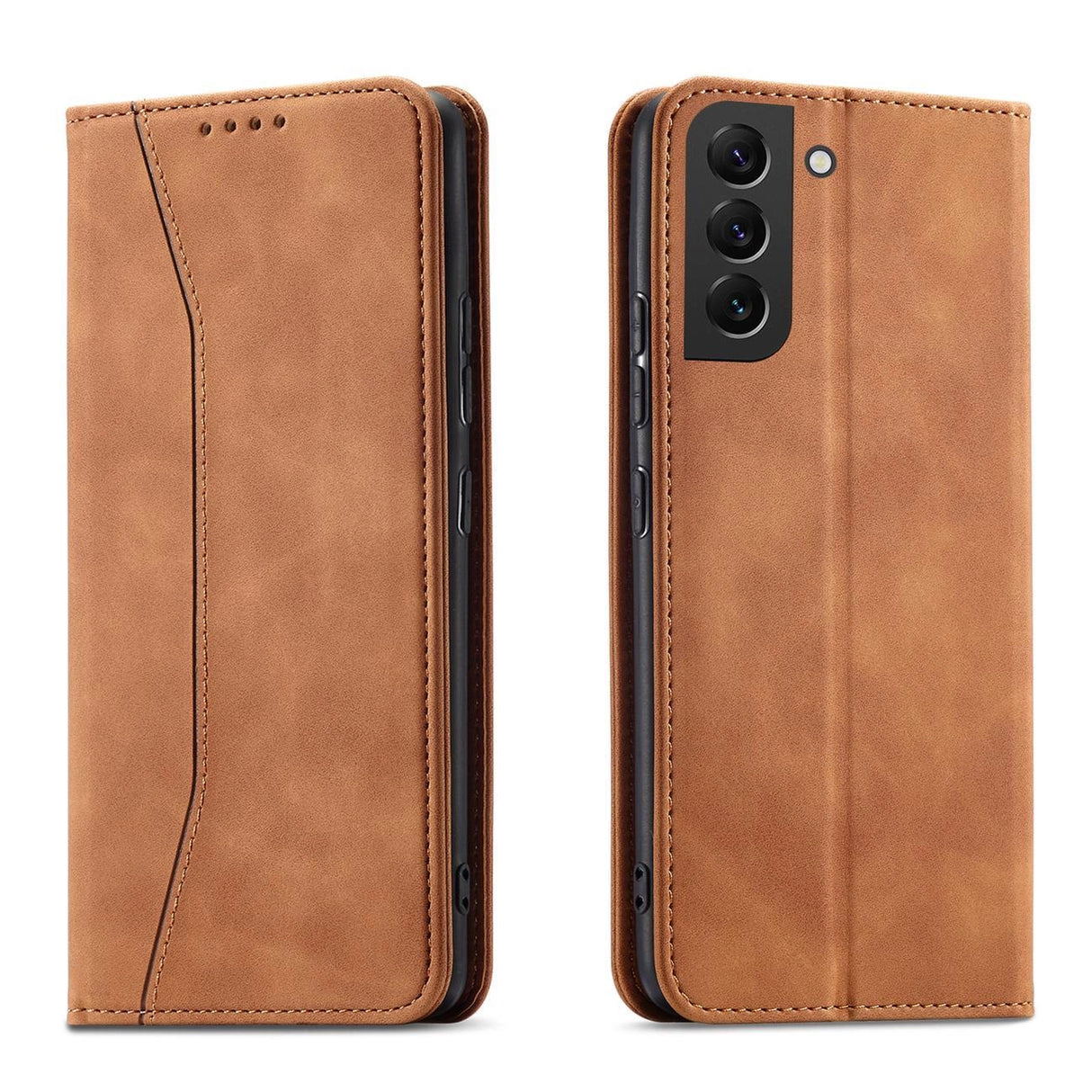 Magnet Fancy Case til Samsung Galaxy S23+ flip cover tegnebog stativ brun