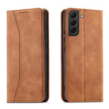 Magnet Fancy Case til Samsung Galaxy S23+ flip cover tegnebog stativ brun
