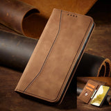 Magnet Fancy Case til Samsung Galaxy S23+ flip cover tegnebog stativ brun