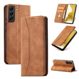 Magnet Fancy Case til Samsung Galaxy S23+ flip cover tegnebog stativ brun