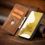 Magnet Fancy Case til Samsung Galaxy S23+ flip cover tegnebog stativ brun