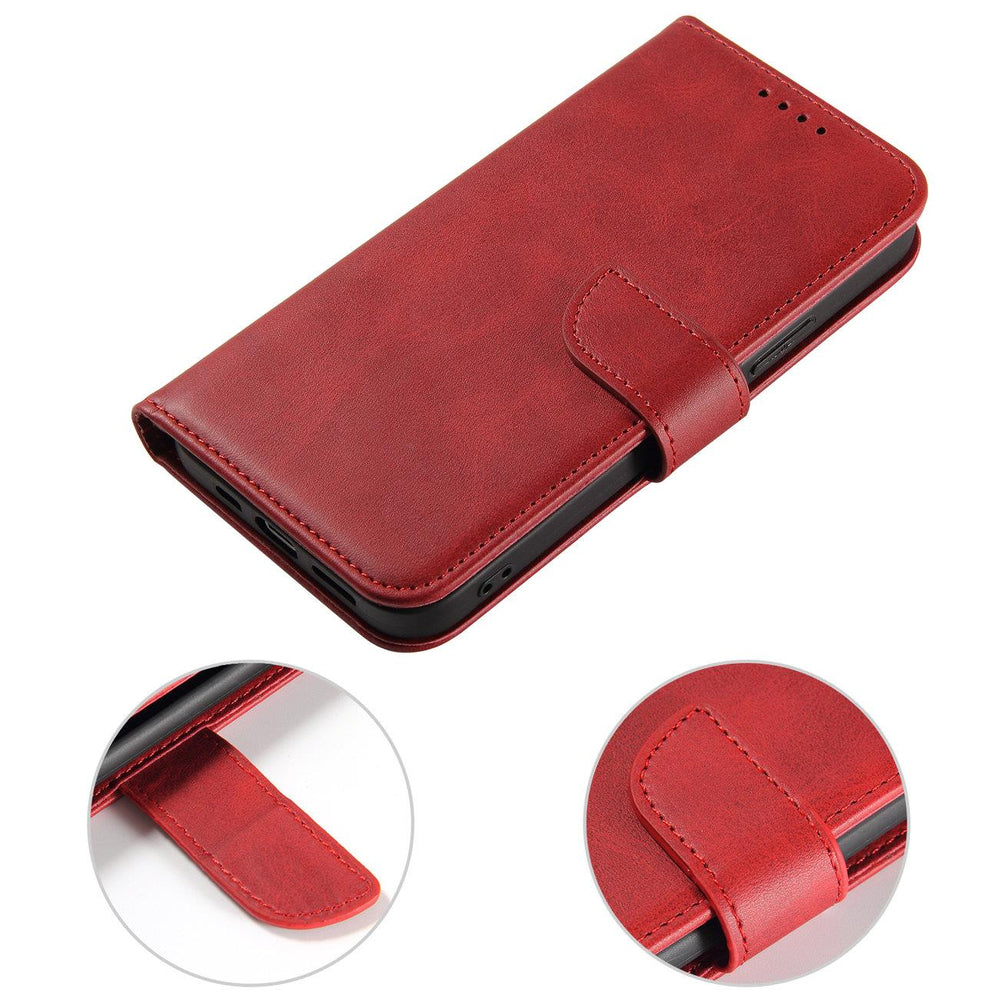 Magnet Case Case for Samsung Galaxy S23+ flip cover tegnebog stativ rød