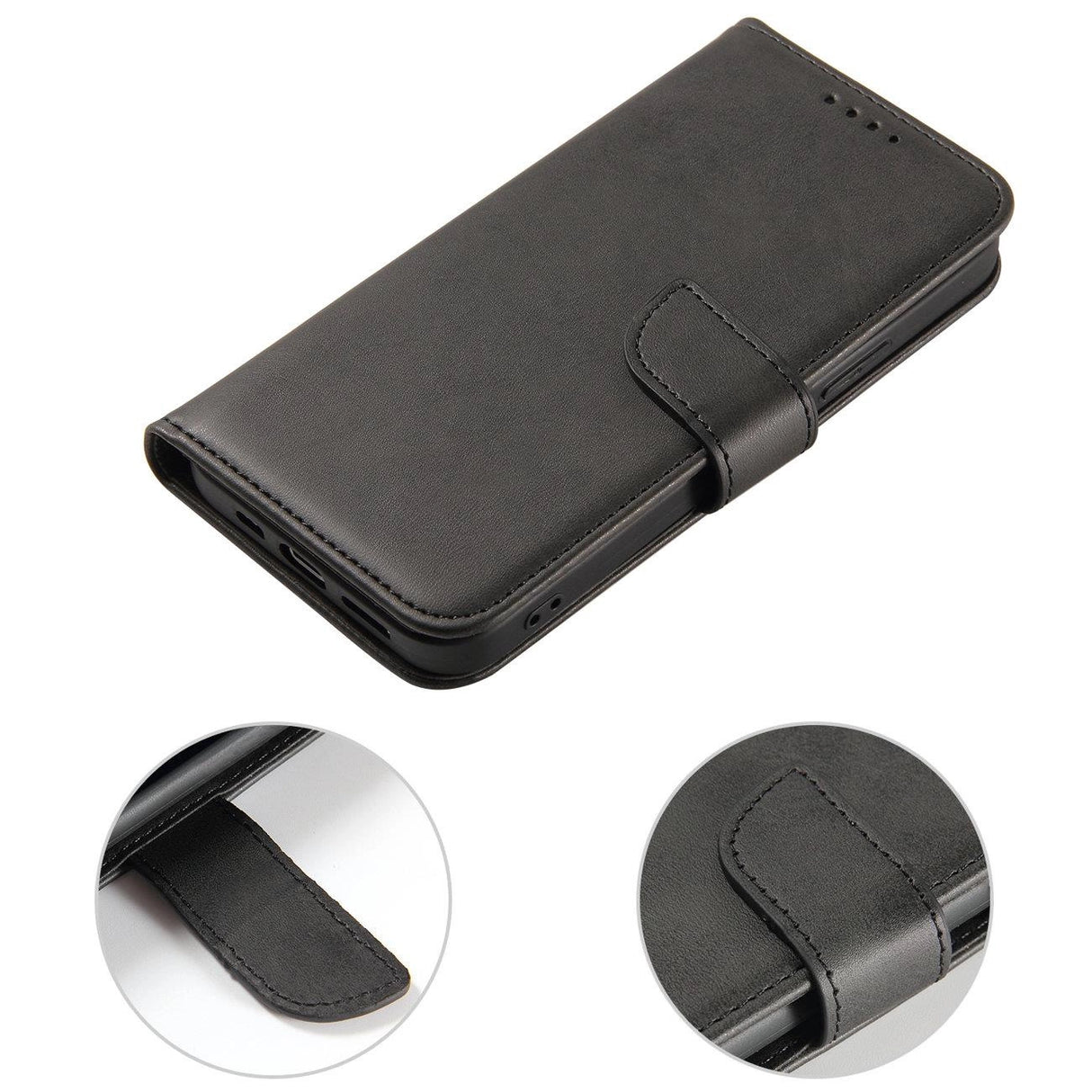 Magnet Case cover til TCL 20L flip cover tegnebog stativ sort