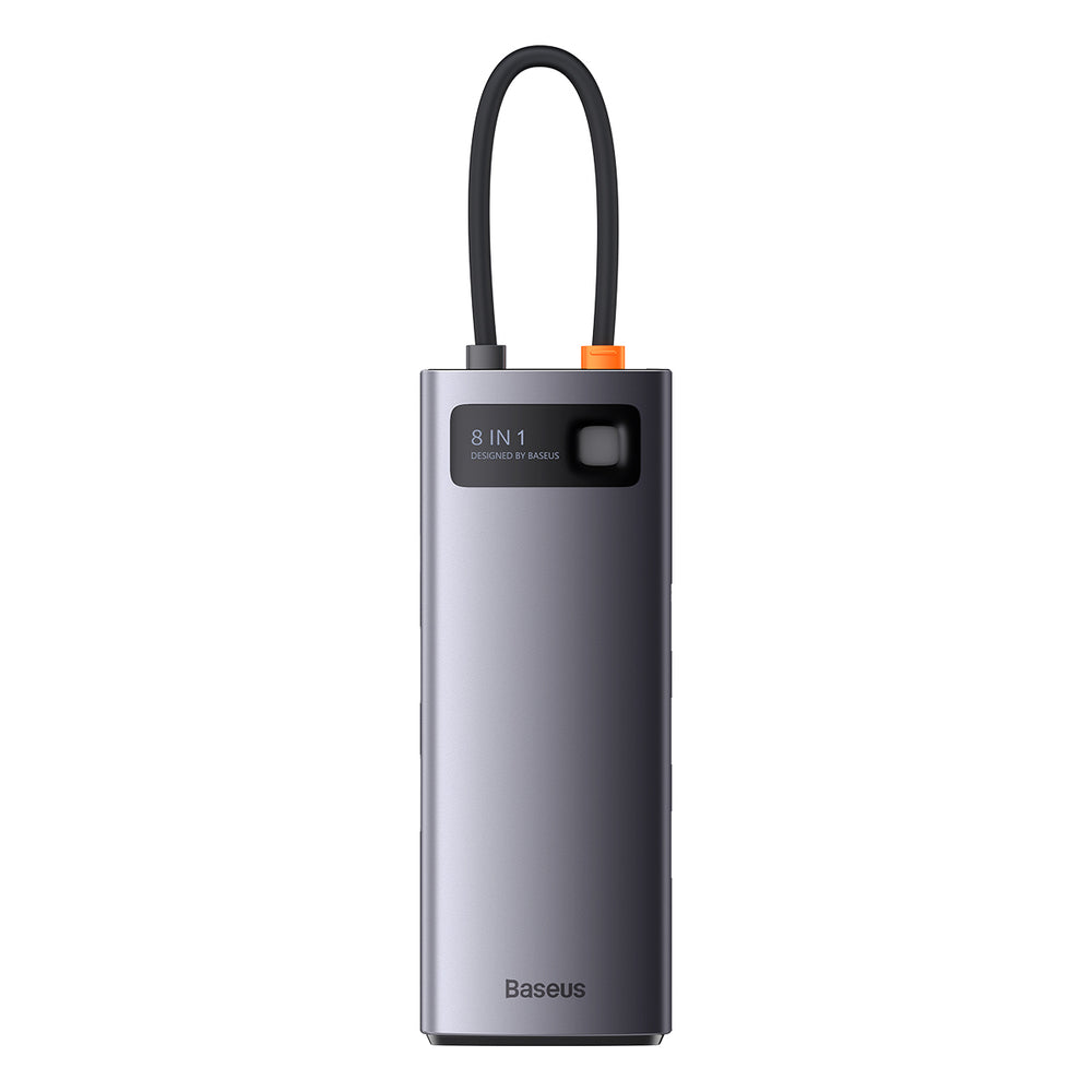 HUB 8in1 Baseus StarJoy USB-C til USB-C PD / 3x USB-A / HDMI / RJ-45 / SD TF - grå