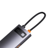 HUB 8in1 Baseus StarJoy USB-C til USB-C PD / 3x USB-A / HDMI / RJ-45 / SD TF - grå
