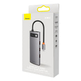 HUB 8in1 Baseus StarJoy USB-C til USB-C PD / 3x USB-A / HDMI / RJ-45 / SD TF - grå